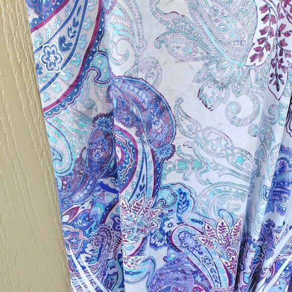 Blue Purple Paisley Long Skirt Size Large - Picture 4 of 5